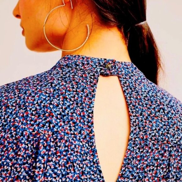 Anthropologie Maeve Bella Choker Flutter Sleeve Floral Blouse - Size XS - Picture 4 of 9